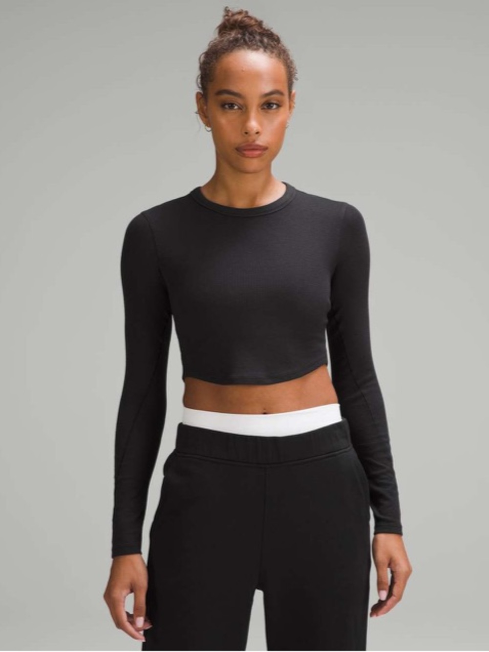 lululemon athletica Hold Tight Cropped Long-Sleeve Top - Black size 6